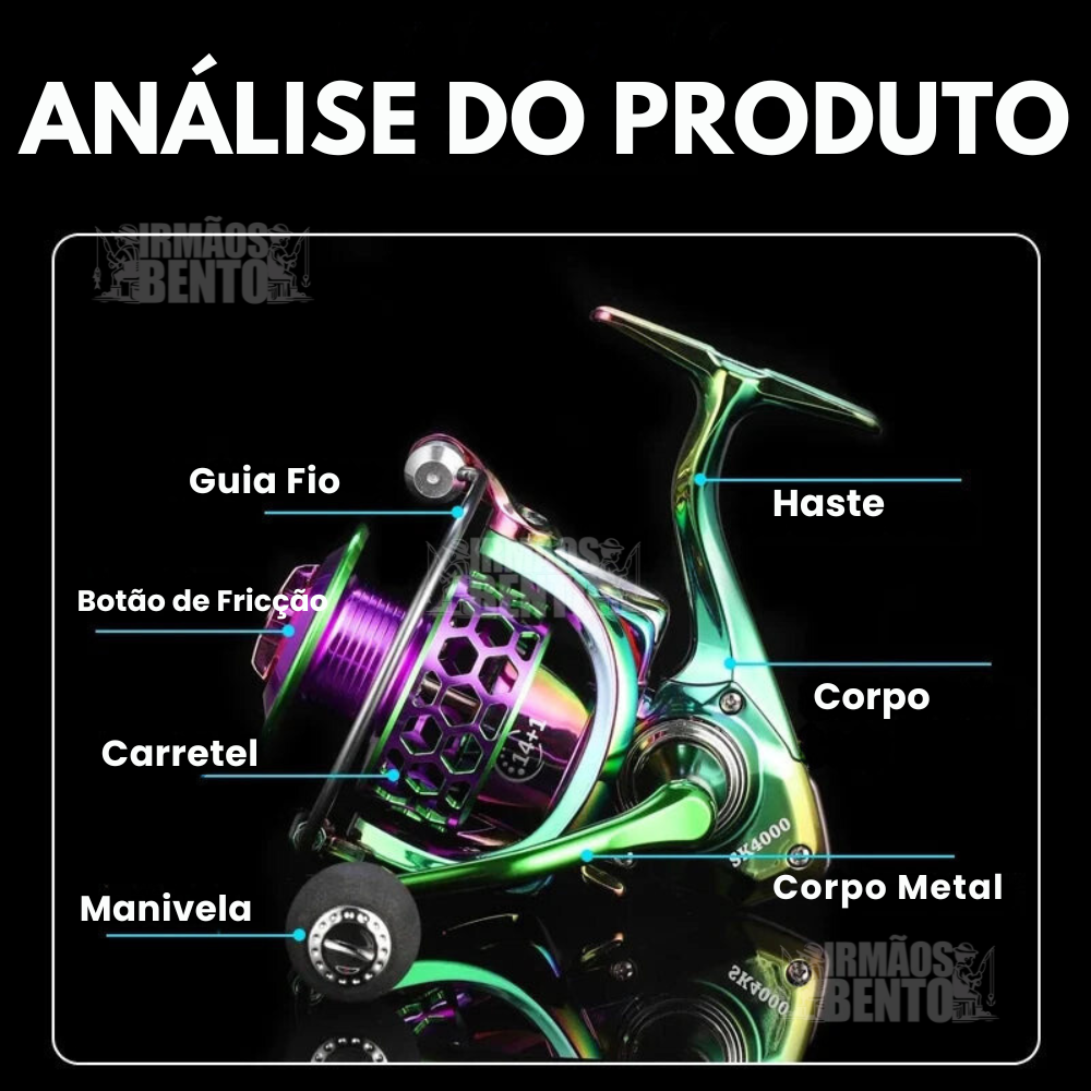 Molinete de Pesca SK 14+1 1000-6000 15kg Max | Irmãos Bento®
