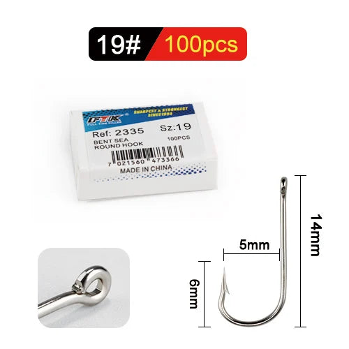 FTK Anzóis Redondos com Anel Grande em Níquel