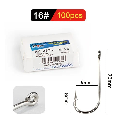 FTK Anzóis Redondos com Anel Grande em Níquel