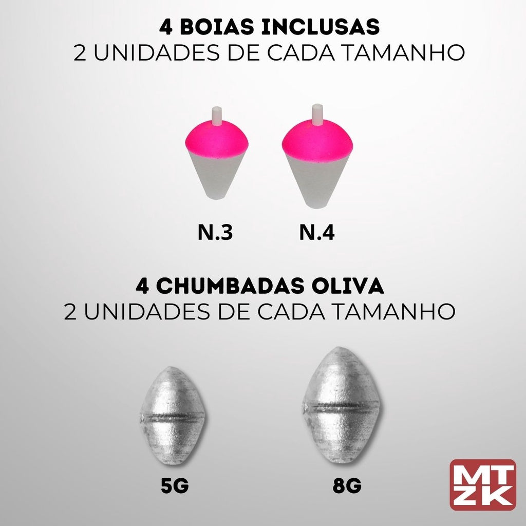 Kit De Pesca Completo 1 Vara Telescópica 12 Lbs + 1 Molinete Com Linha - Acessórios Iscas, Anzóis, Chumbadas