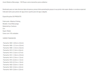 Anzol Maruseigo Albatroz 100pcs