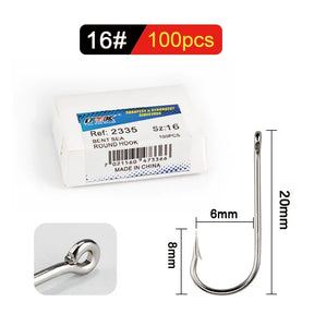 FTK Anzóis Redondos com Anel Grande em Níquel