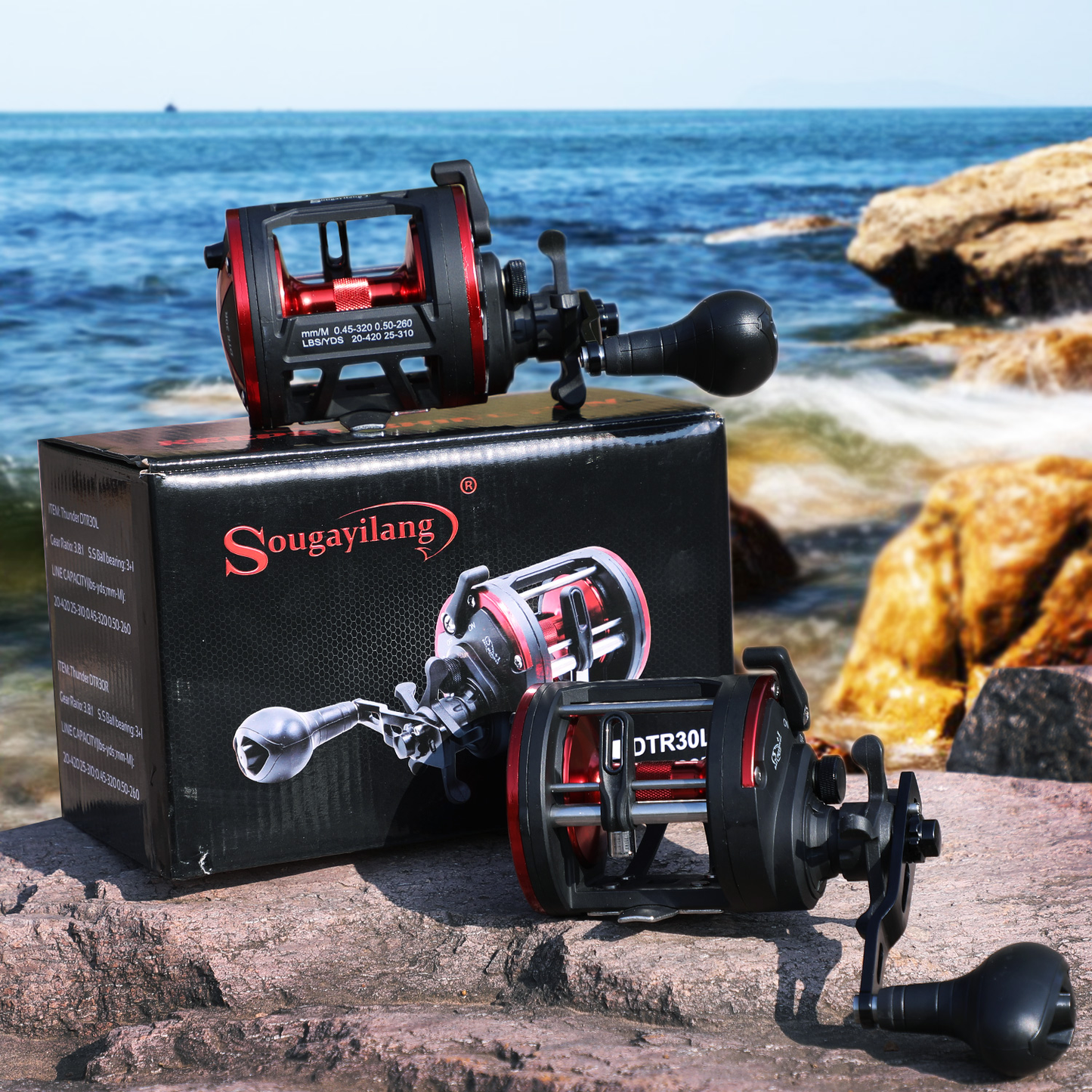 Carretilha de Pesca Sougayilang - 25kg Max Drag 3+1 Rolamentos