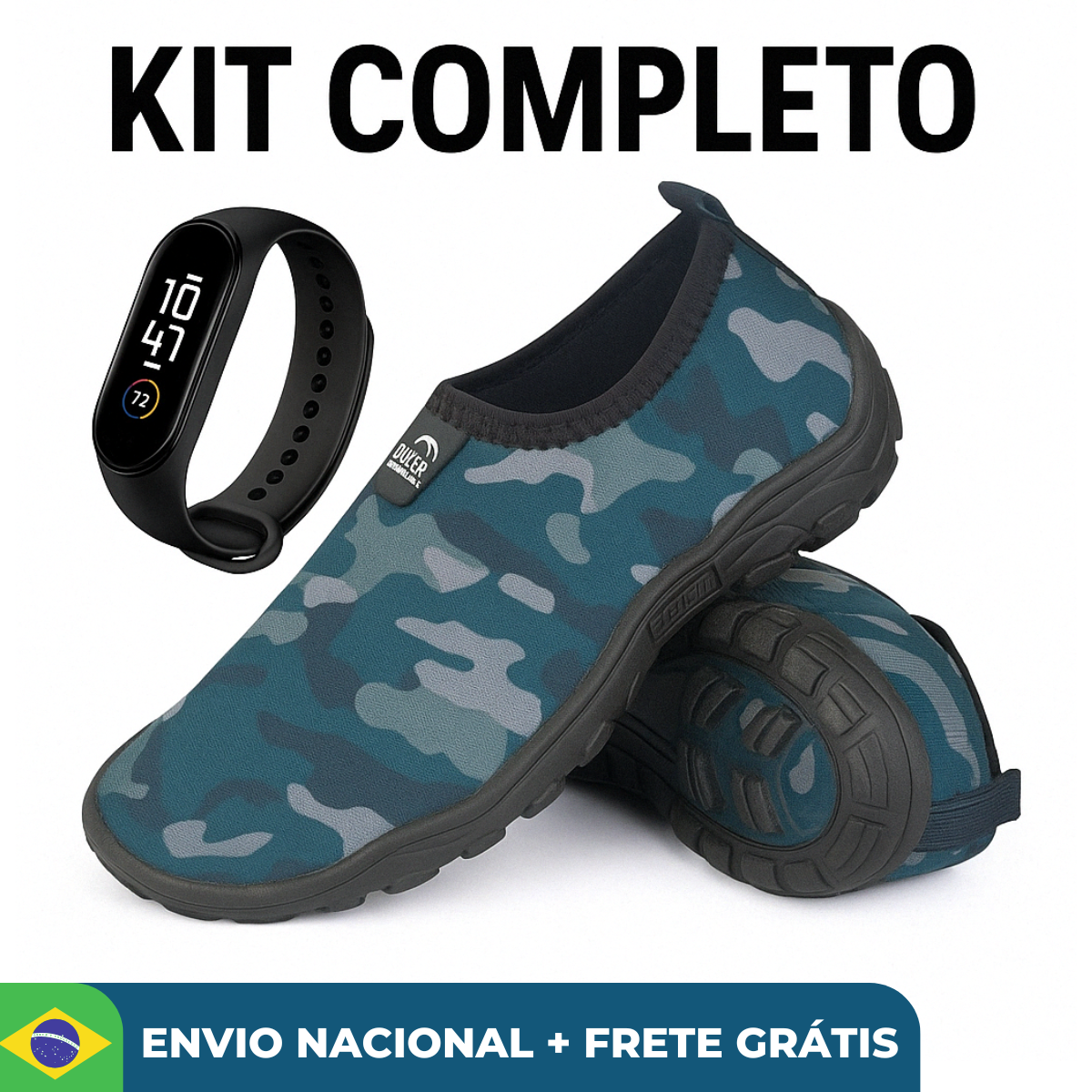 Sapatilha aquática, neoprene, uso na água, rio