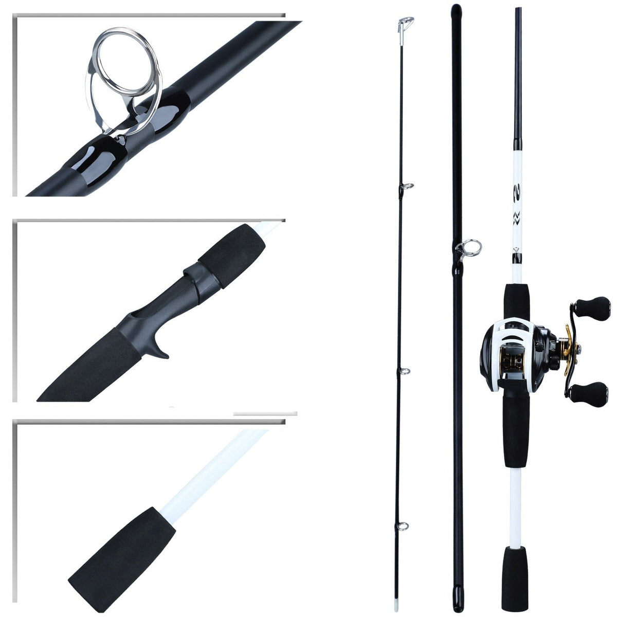 Kit Carretilha de Pesca Premium 10 Rolamentos + Vara de Pesca