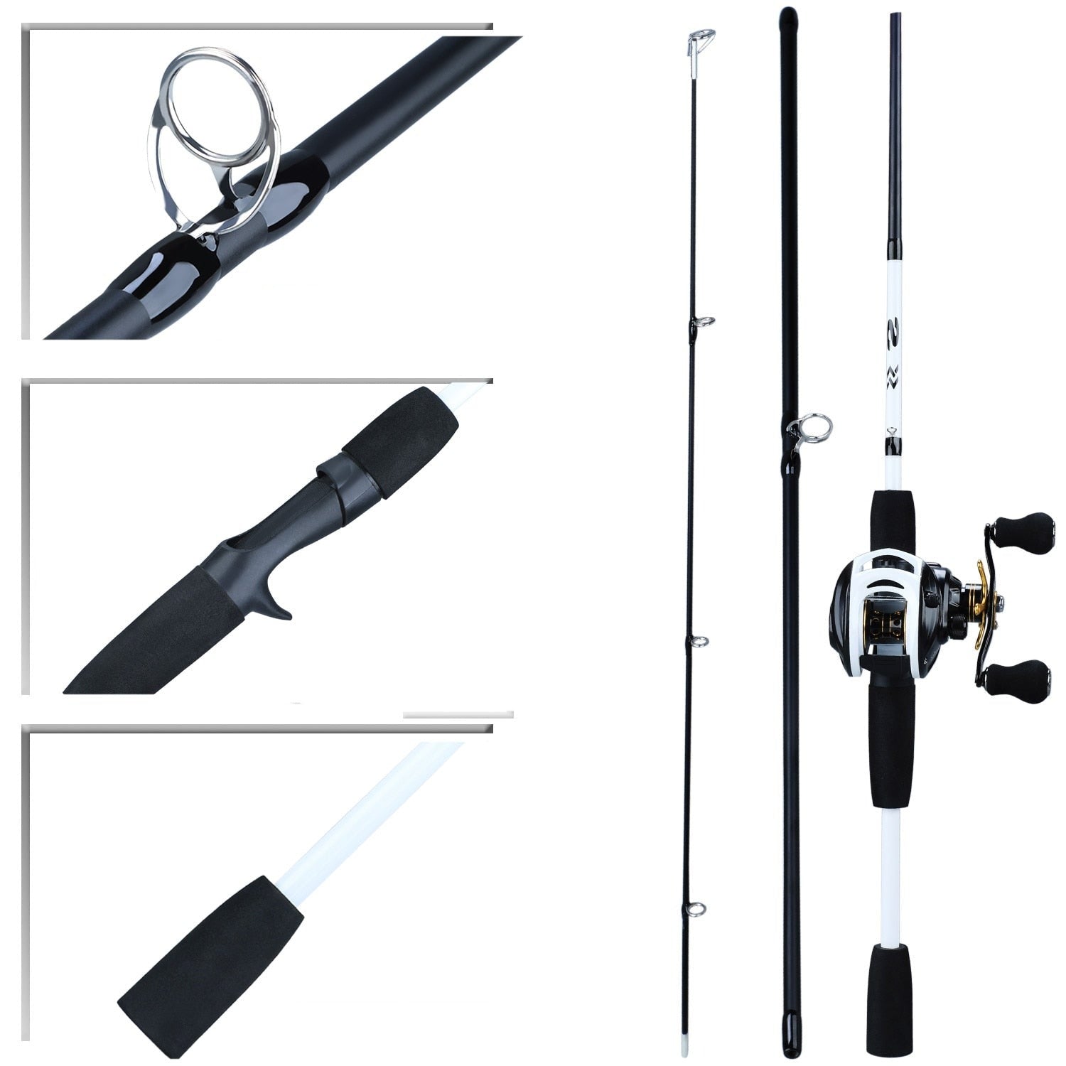 Kit Carretilha de Pesca Premium 10 Rolamentos + Vara de Pesca