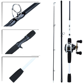 Kit Carretilha de Pesca Premium 10 Rolamentos + Vara de Pesca