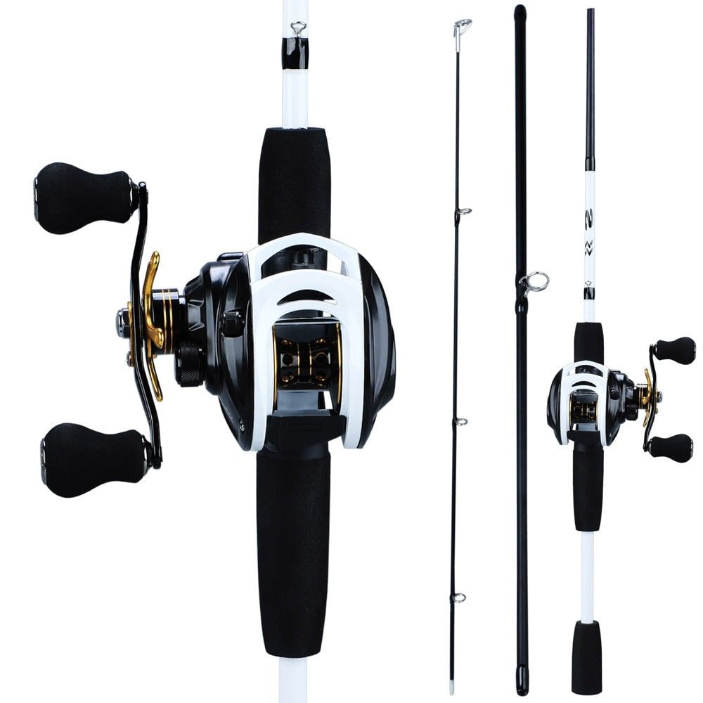 Kit Carretilha de Pesca Premium 10 Rolamentos + Vara de Pesca