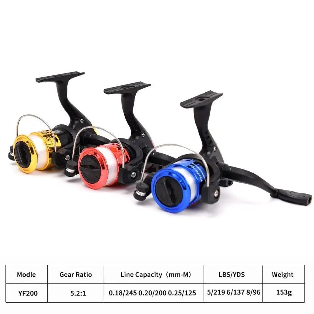 Molinete de Pesca Portátil Ultra Leve com Linha de 60m – Engrenagem 5.2:1 para Ação Rápida e Precisa!