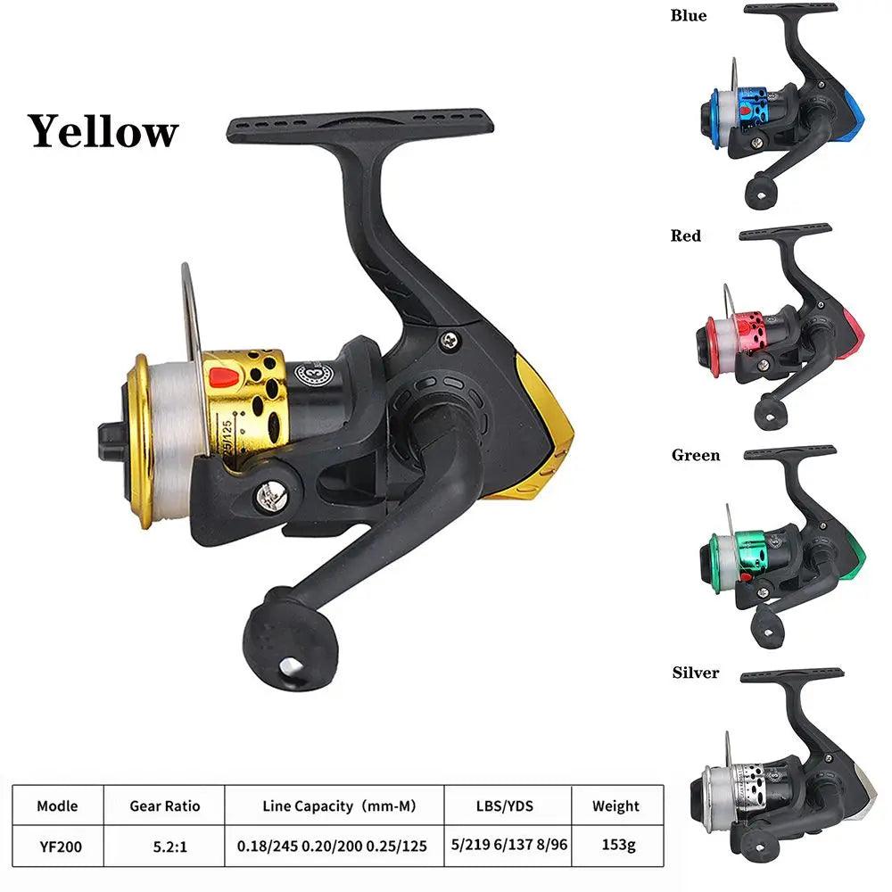 Molinete de Pesca Portátil Ultra Leve com Linha de 60m – Engrenagem 5.2:1 para Ação Rápida e Precisa!