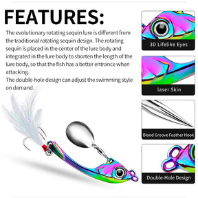 Isca Artificial com Sequins para Pesca de Truta - Minnow Popper e Crank Bait com Gancho para Água Salgada"