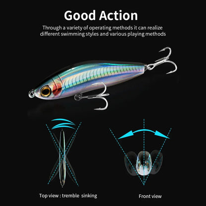 Isca Artificial com Sistema de Peso em Silicone - Sinking Pencil 12g 24g com Garatéia para Pesca, Swimbait, Wobbler e Jerkbait