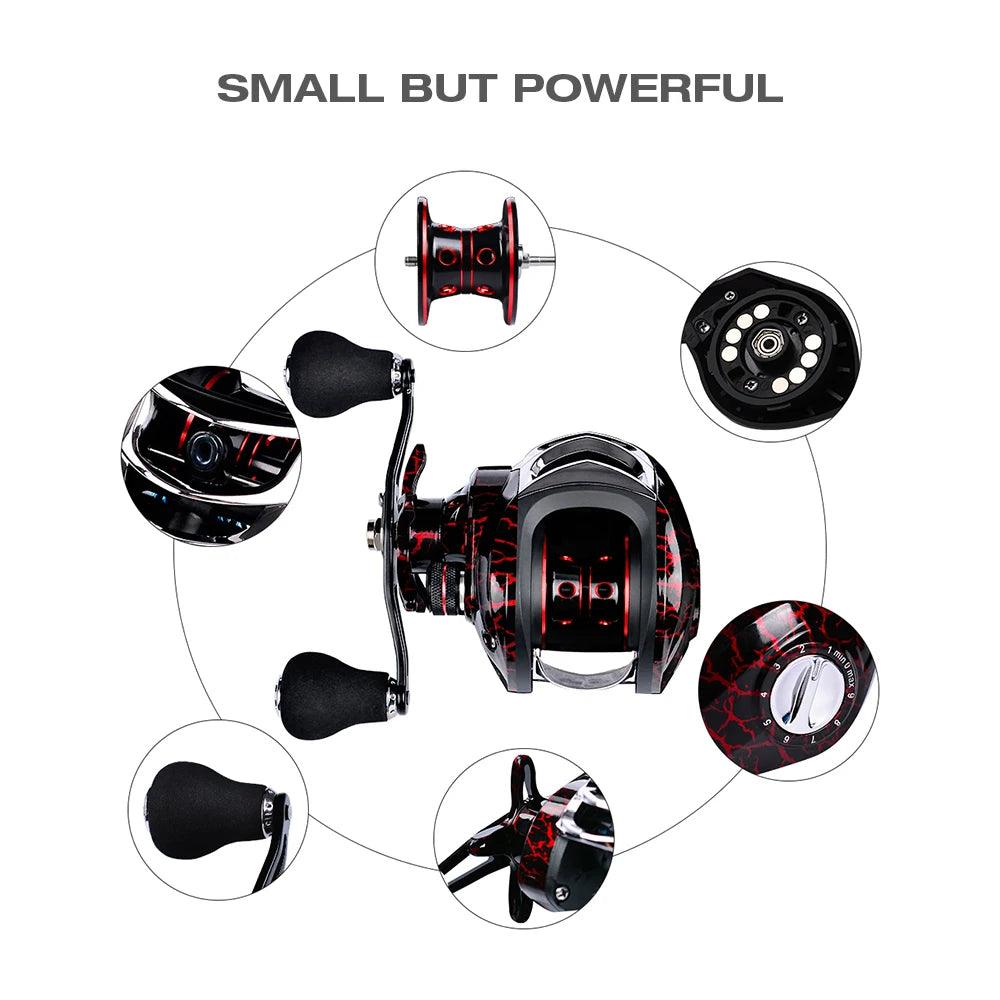 Carretilha de Pesca - 18+1BB, 10kg Max Drag, 7.2:1 Alta Velocidade