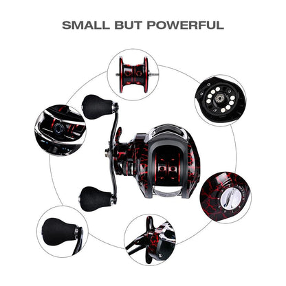 Carretilha de Pesca - 18+1BB, 10kg Max Drag, 7.2:1 Alta Velocidade