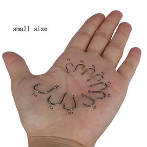 Caixa com 500 Anzóis de Pesca Nº 3 a 12 - Aço Carbono Resistente e Durável