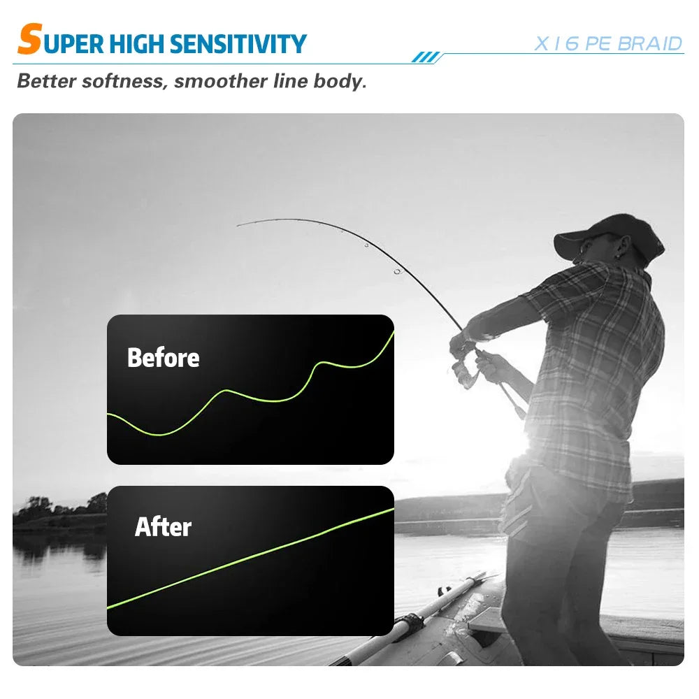 Domine as Águas com a Linha de Pesca Trançada X16: Máxima Força e Desempenho!
