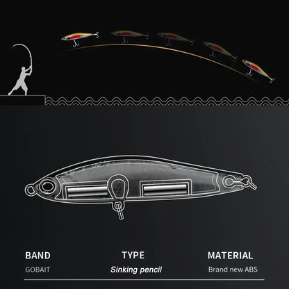 Isca Artificial com Sistema de Peso em Silicone - Sinking Pencil 12g 24g com Garatéia para Pesca, Swimbait, Wobbler e Jerkbait