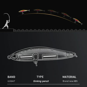 Isca Artificial com Sistema de Peso em Silicone - Sinking Pencil 12g 24g com Garatéia para Pesca, Swimbait, Wobbler e Jerkbait