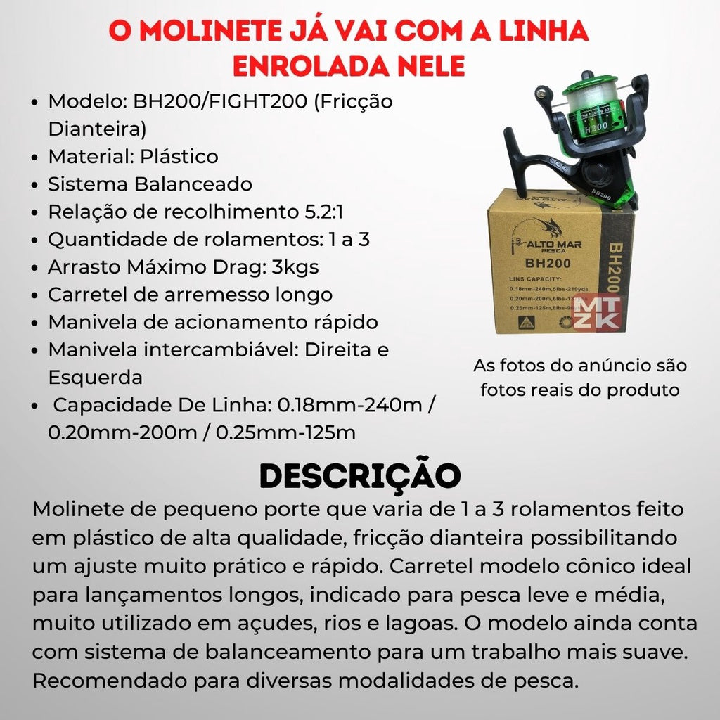 Kit De Pesca Completo 1 Vara Telescópica 12 Lbs + 1 Molinete Com Linha - Acessórios Iscas, Anzóis, Chumbadas
