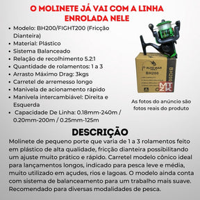 Kit De Pesca Completo 1 Vara Telescópica 12 Lbs + 1 Molinete Com Linha - Acessórios Iscas, Anzóis, Chumbadas